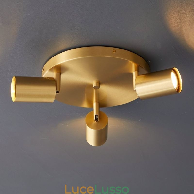 Lampada da soffitto moderna con montaggio a filo, lampada da soffitto nera dorata con 3 luci, illuminazione artistica in rame per la casa