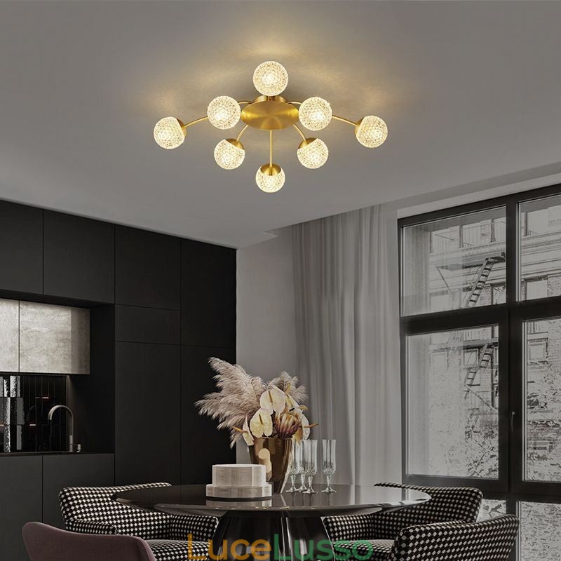 Lampada da soffitto decorativa moderna a filo dorato
