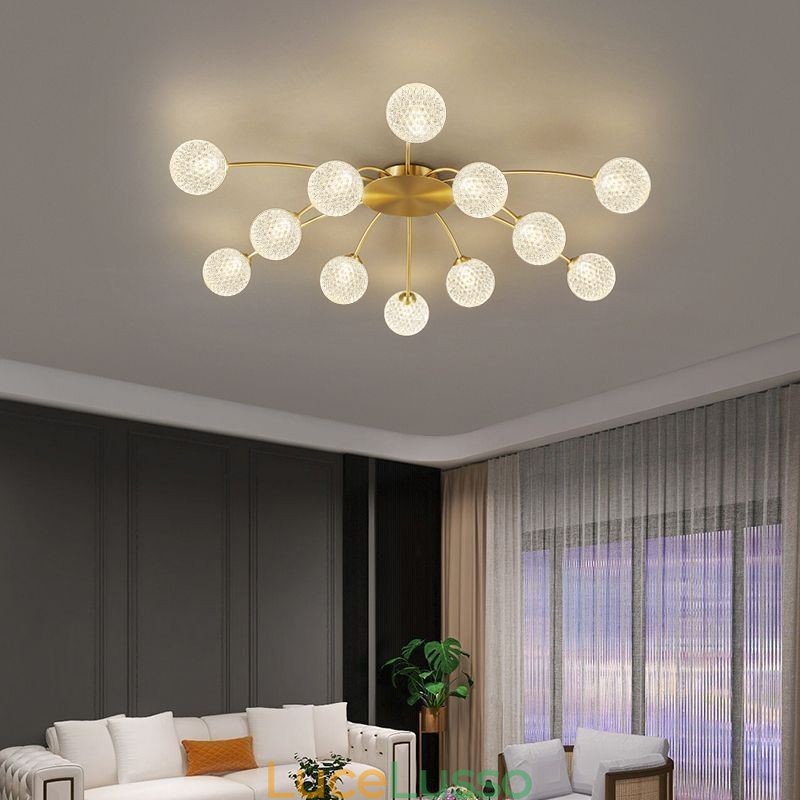 Lampada da soffitto decorativa moderna a filo dorato