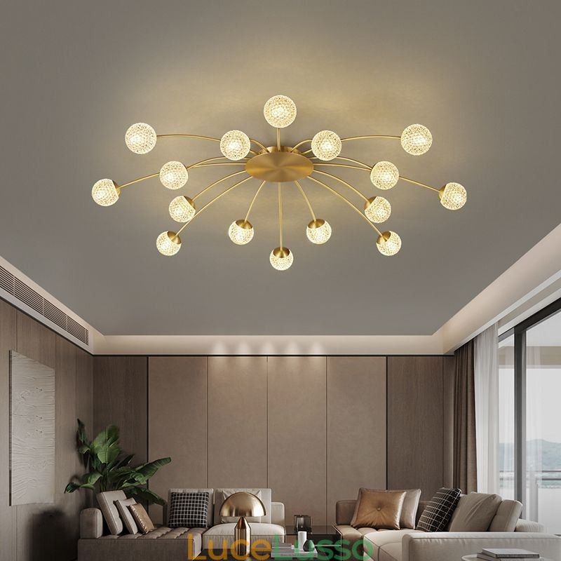Lampada da soffitto decorativa moderna a filo dorato