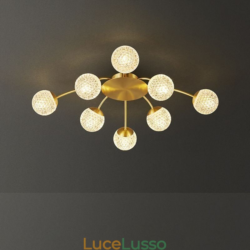 Lampada da soffitto decorativa moderna a filo dorato