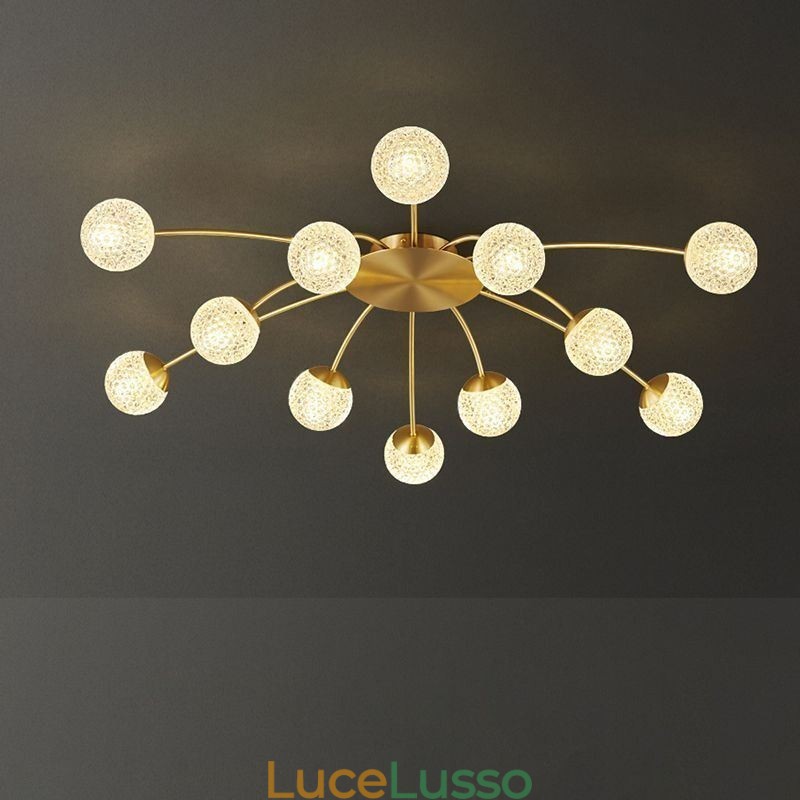 Lampada da soffitto decorativa moderna a filo dorato