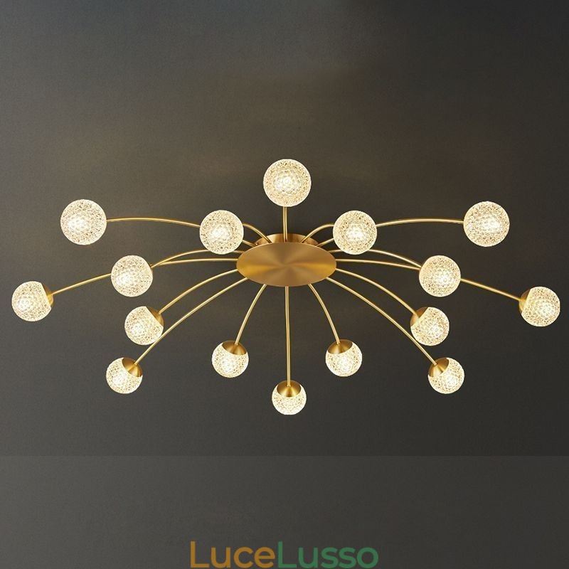 Lampada da soffitto decorativa moderna a filo dorato