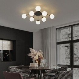 Lampada da soffitto moderna a filo nera decorativa