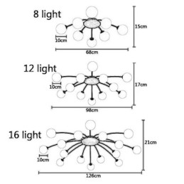 Lampada da soffitto moderna a filo nera decorativa