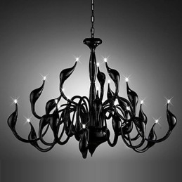 Lampadario moderno 24 luci G4 nero dipinto
