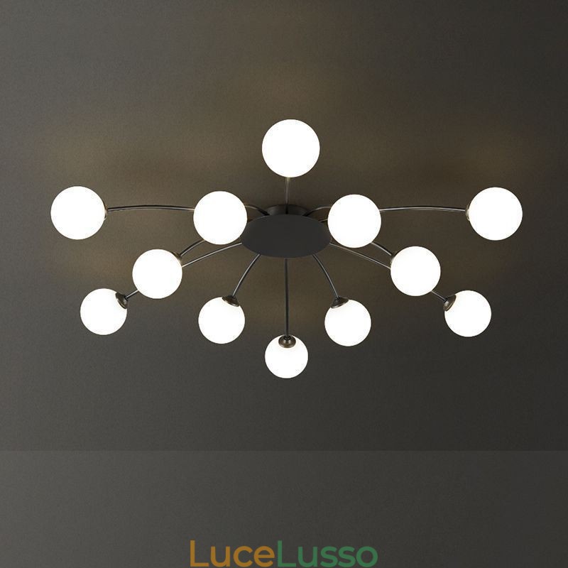 Lampada da soffitto moderna a filo nera decorativa