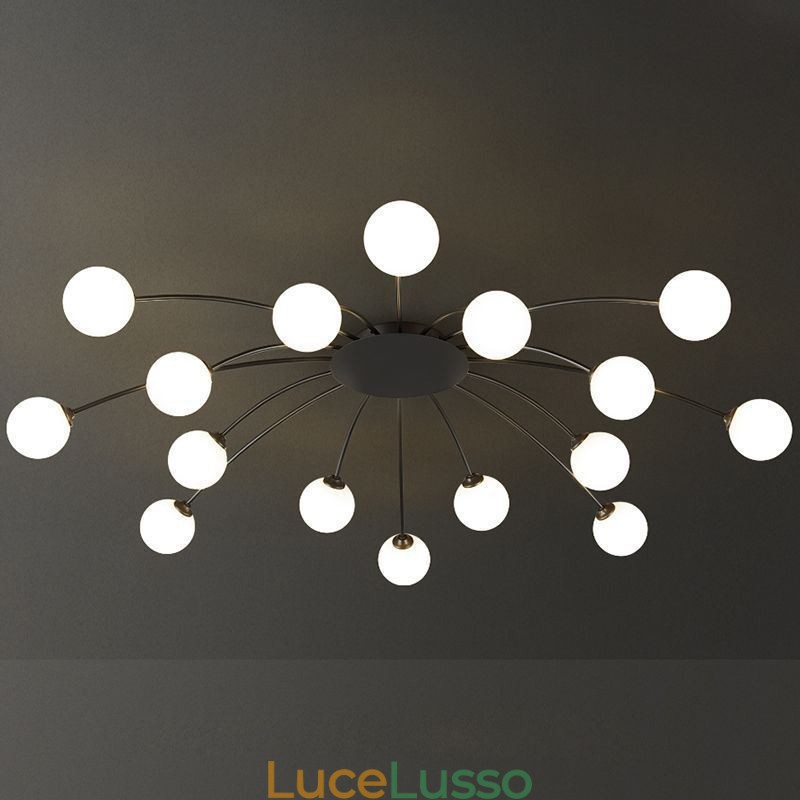 Lampada da soffitto moderna a filo nera decorativa