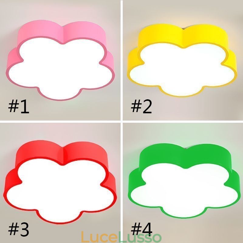 Lampada da soffitto a forma di fumetto, moderna, a forma di fiore, montaggio a filo