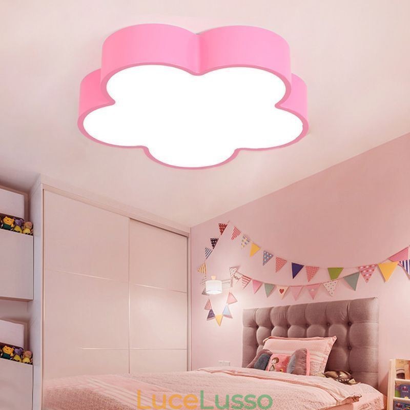 Lampada da soffitto a forma di fumetto, moderna, a forma di fiore, montaggio a filo