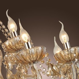 Lampadario di cristallo di lusso moderno 2 livelli soggiorno 12 luci