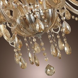 Lampadario di cristallo di lusso moderno 2 livelli soggiorno 12 luci