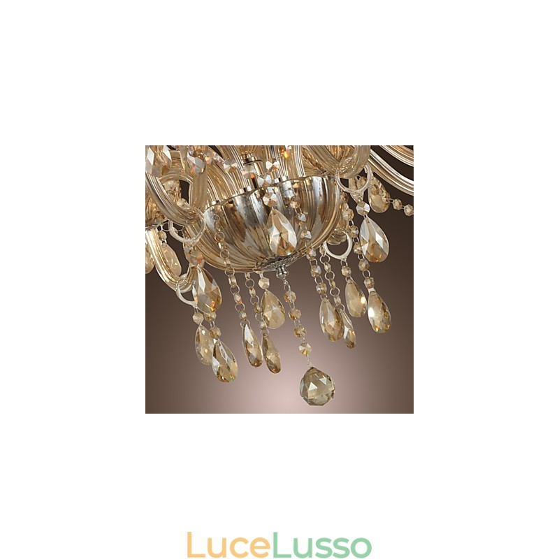 Lampadario di cristallo di lusso moderno 2 livelli soggiorno 12 luci