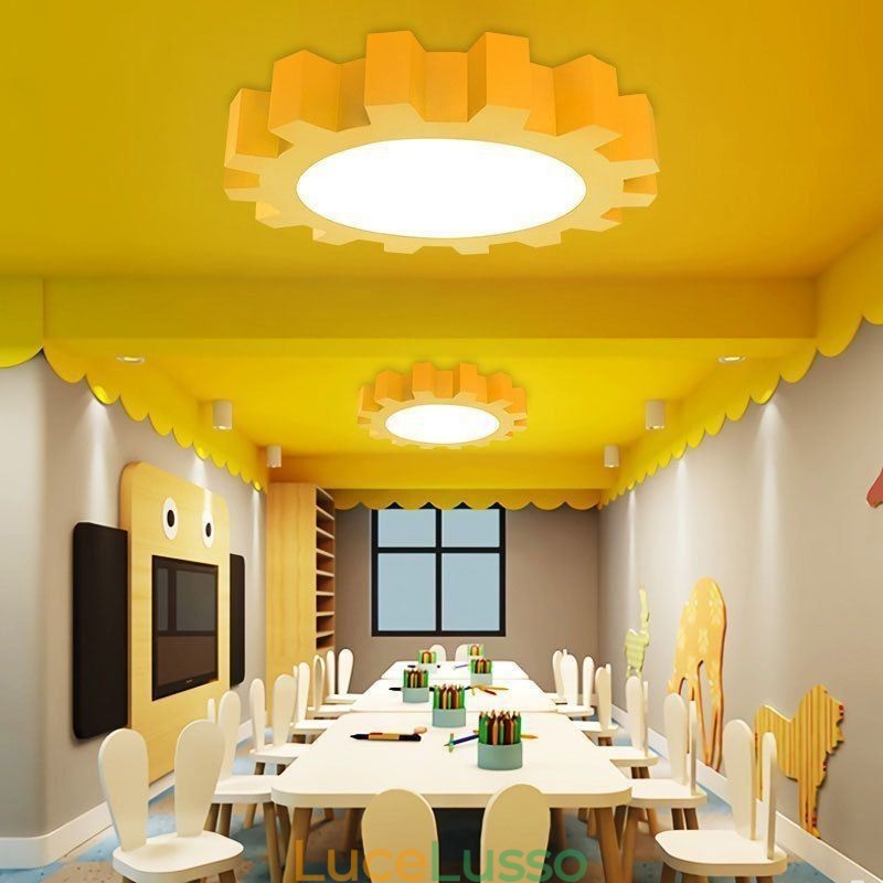 Lampada da soffitto a forma di cartone animato, montaggio a filo moderno