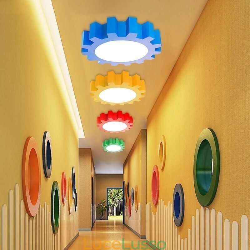 Lampada da soffitto a forma di cartone animato, montaggio a filo moderno