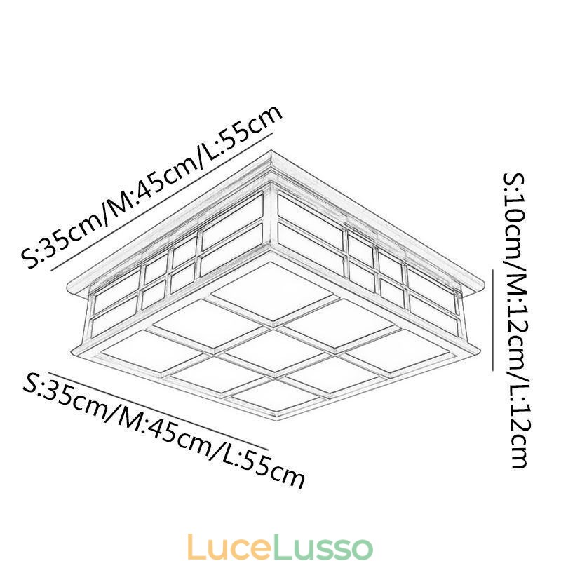 Lampada da soffitto in stile retrò in legno da montare a filo
