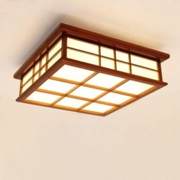 Lampada da soffitto in stile retrò in legno da montare a filo