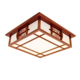 Lampada da soffitto quadrata in legno retrò da montare a filo
