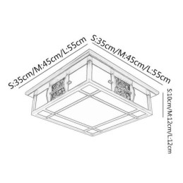 Lampada da soffitto quadrata in legno retrò da montare a filo