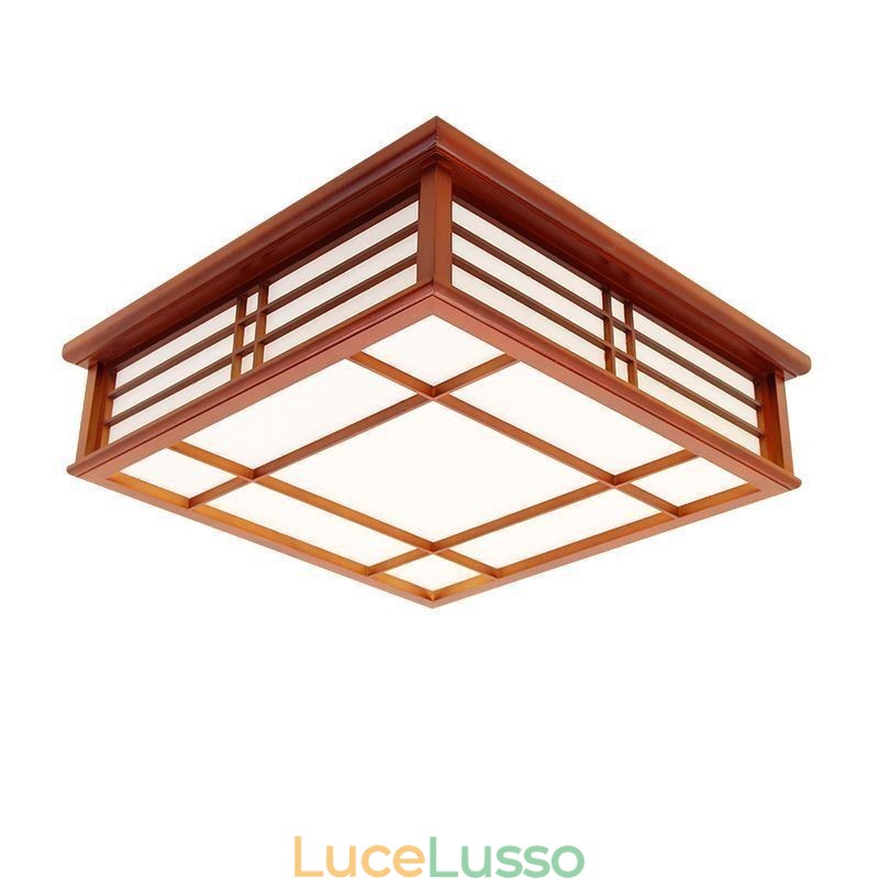 Lampada da soffitto retrò Lampada da soffitto decorativa in legno