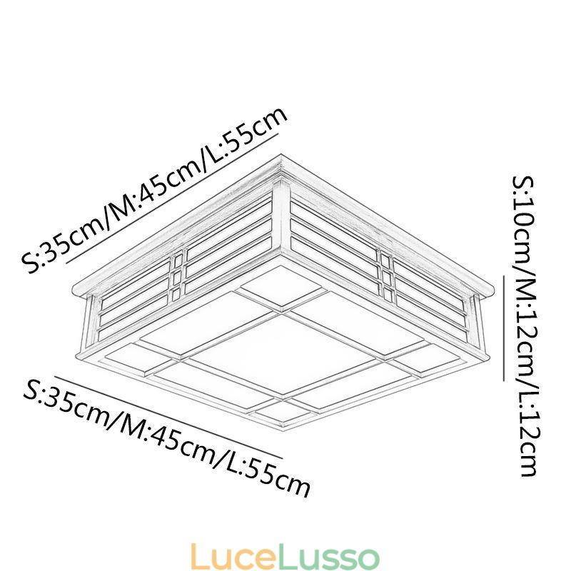 Lampada da soffitto retrò Lampada da soffitto decorativa in legno