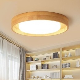 Moderna plafoniera in legno acrilico rotonda plafoniera