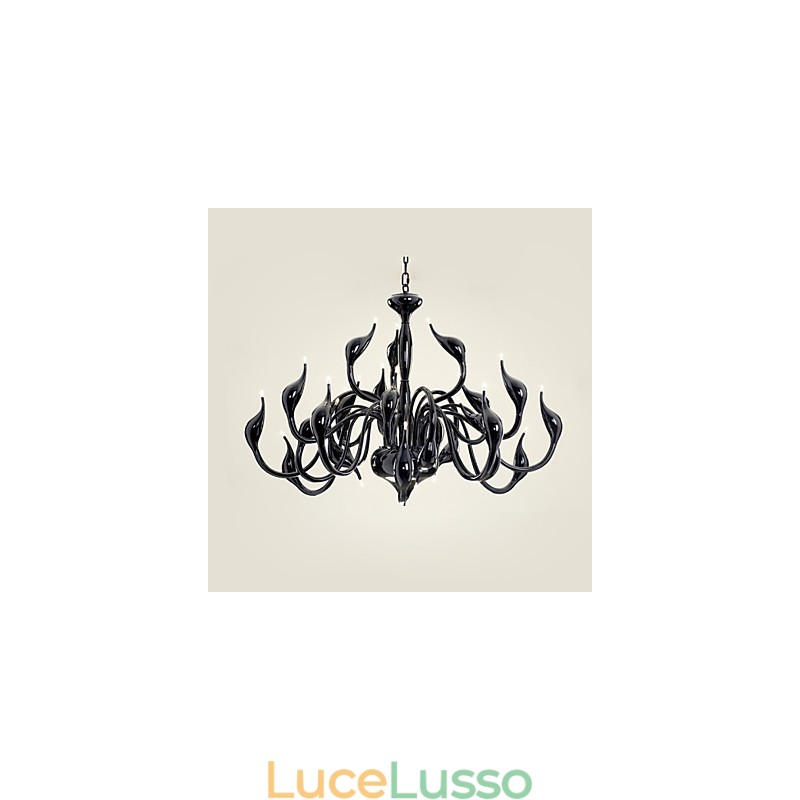 Lampadario moderno 24 luci G4 nero dipinto