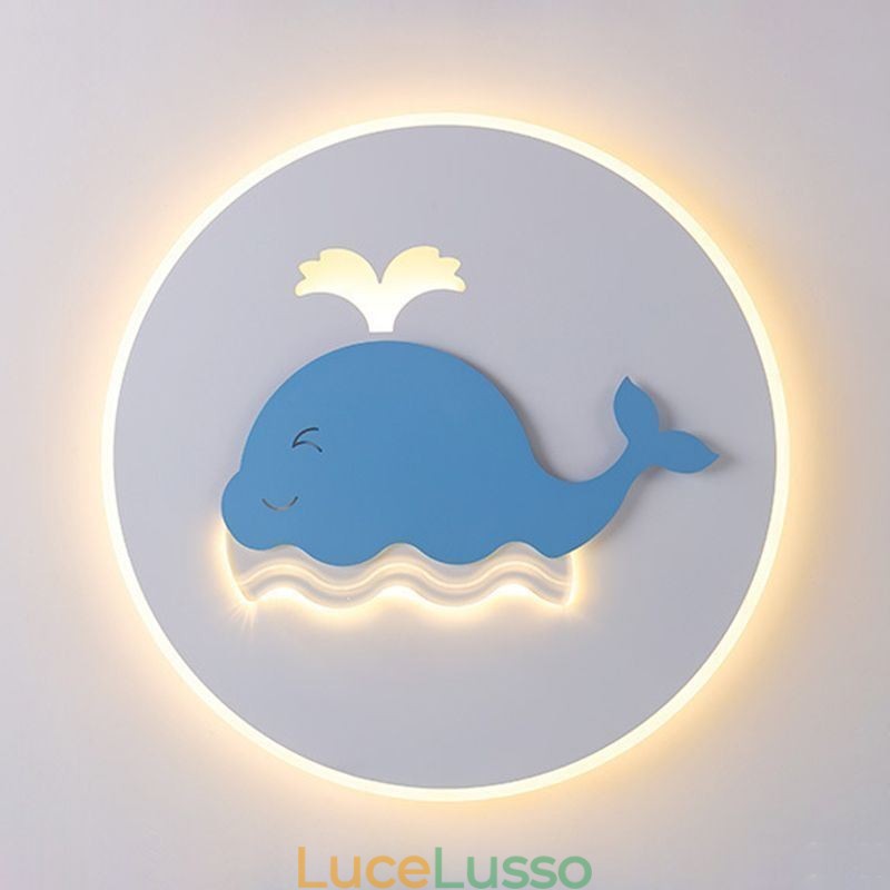 Lampada da soffitto moderna e creativa, lampada da soffitto a forma di balena