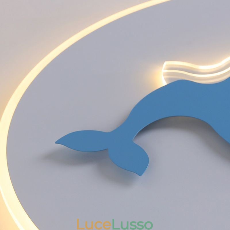 Lampada da soffitto moderna e creativa, lampada da soffitto a forma di balena