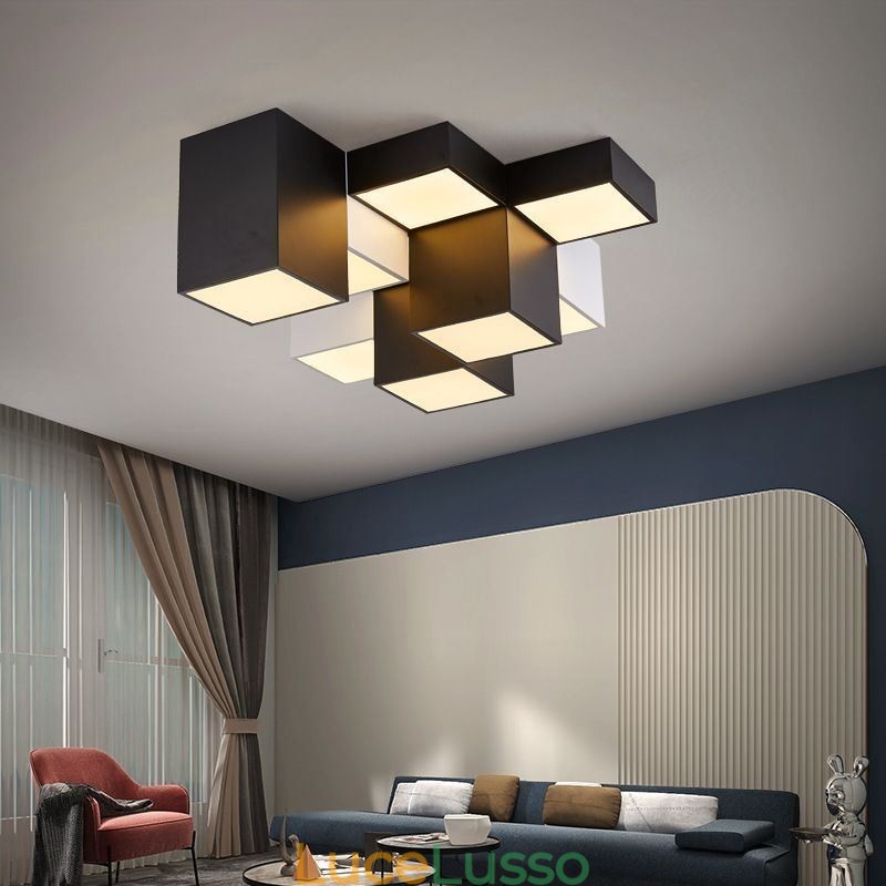 Lampada da soffitto moderna a cubo