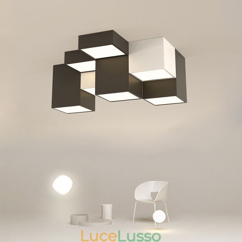 Lampada da soffitto moderna a cubo