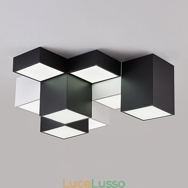 Lampada da soffitto moderna a cubo