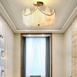 Lampada da soffitto in ferro europeo Elegante lampada da soffitto in vetro