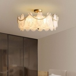 Lampada da soffitto in ferro europeo Elegante lampada da soffitto in vetro