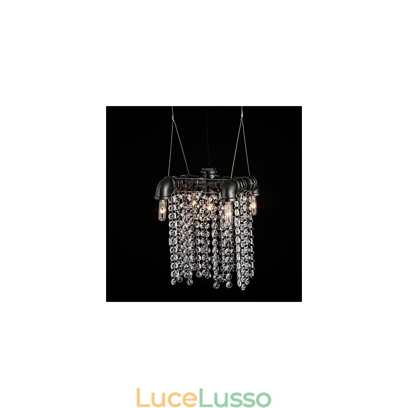 Lampadario Mini Stile Rustico Lodge Retro Metallo