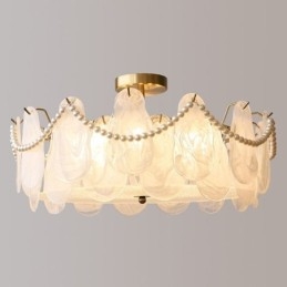 Lampada da soffitto in ferro europeo Elegante lampada da soffitto in vetro