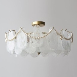 Lampada da soffitto in ferro europeo Elegante lampada da soffitto in vetro