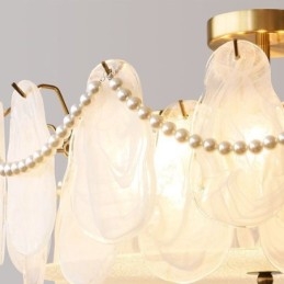 Lampada da soffitto in ferro europeo Elegante lampada da soffitto in vetro