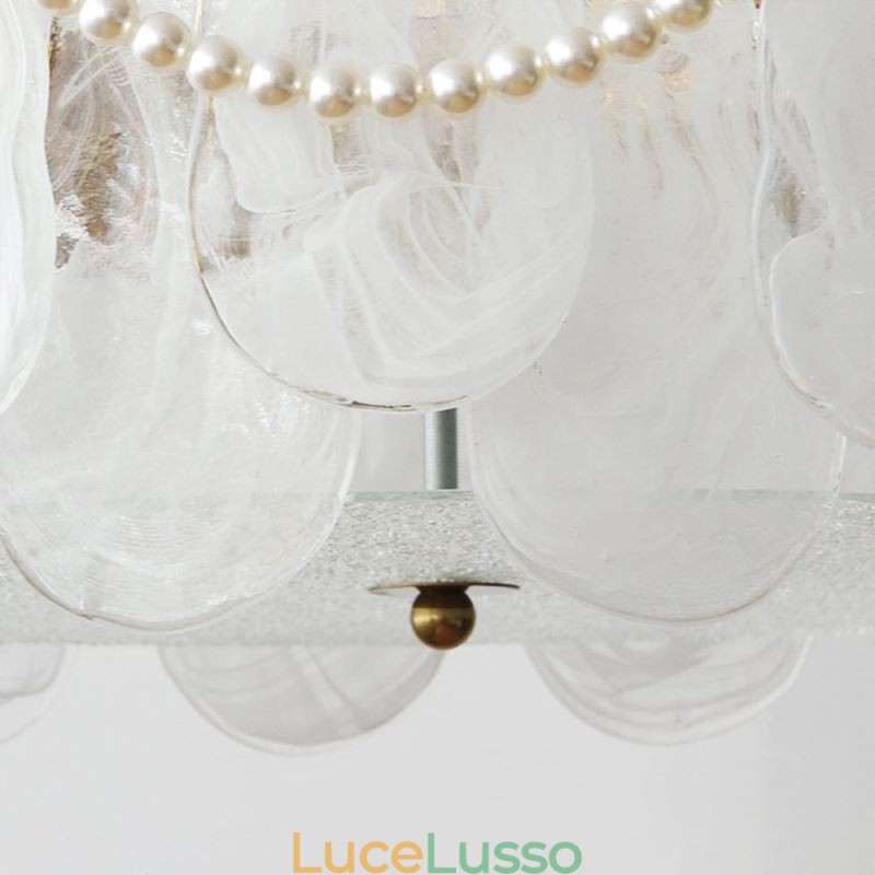 Lampada da soffitto in ferro europeo Elegante lampada da soffitto in vetro