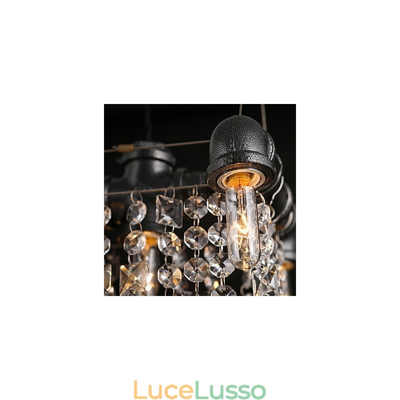 Lampadario Mini Stile Rustico Lodge Retro Metallo