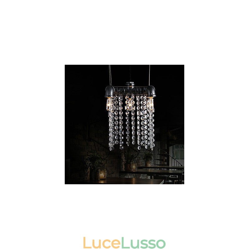Lampadario Mini Stile Rustico Lodge Retro Metallo