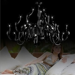Lampadario moderno 24 luci G4 nero dipinto