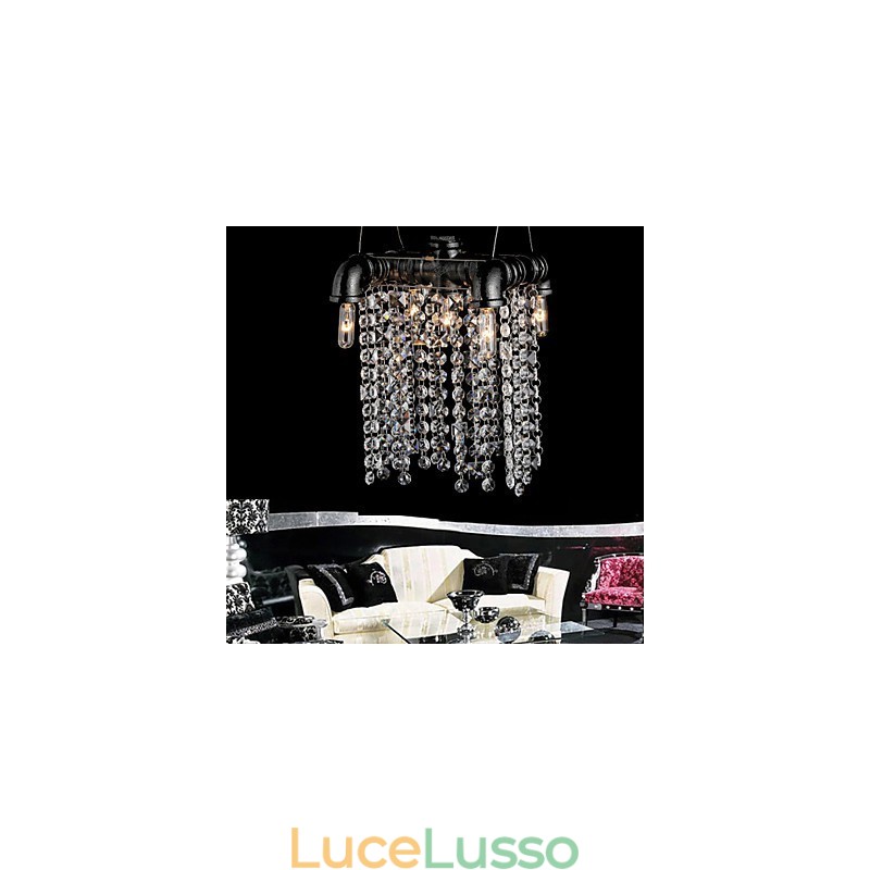 Lampadario Mini Stile Rustico Lodge Retro Metallo