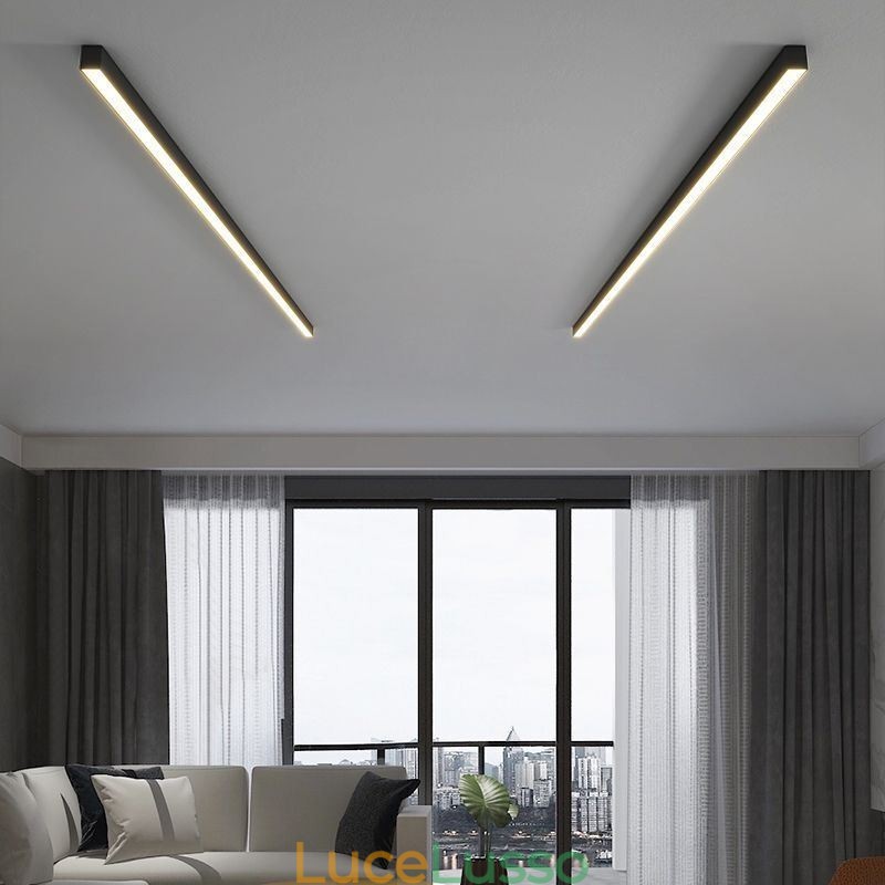Lampada da soffitto moderna con striscia lunga, lampada da soffitto montata in superficie