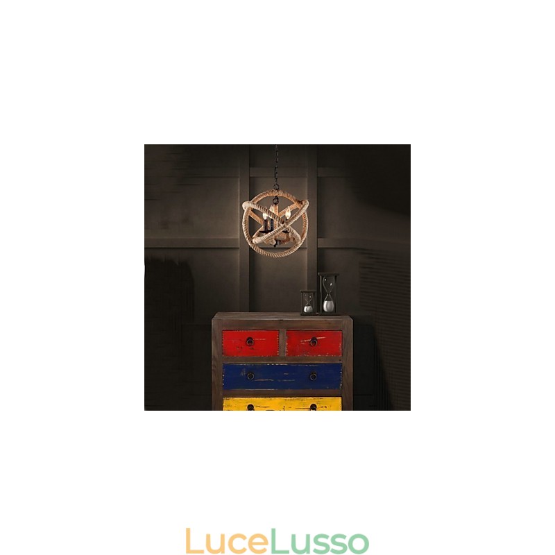 Lampadario in metallo dipinto in stile Country Mini