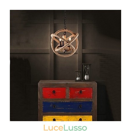 Lampadario in metallo dipinto in stile Country Mini Lampadario in metallo dipinto in stile Country Mini