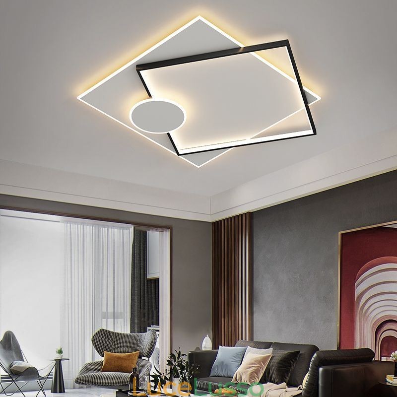 Lampada da soffitto moderna quadrata geometrica in acrilico