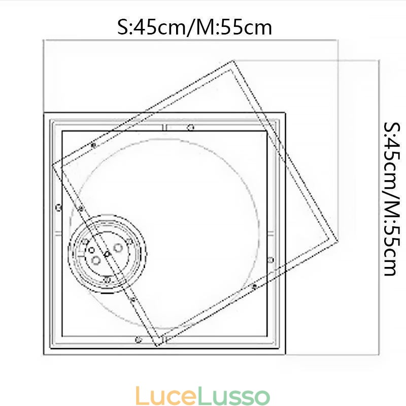 Lampada da soffitto moderna quadrata geometrica in acrilico