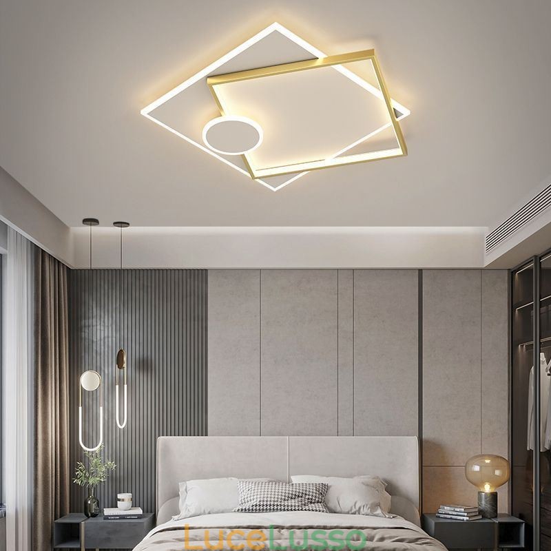 Lampada da soffitto moderna quadrata geometrica in acrilico