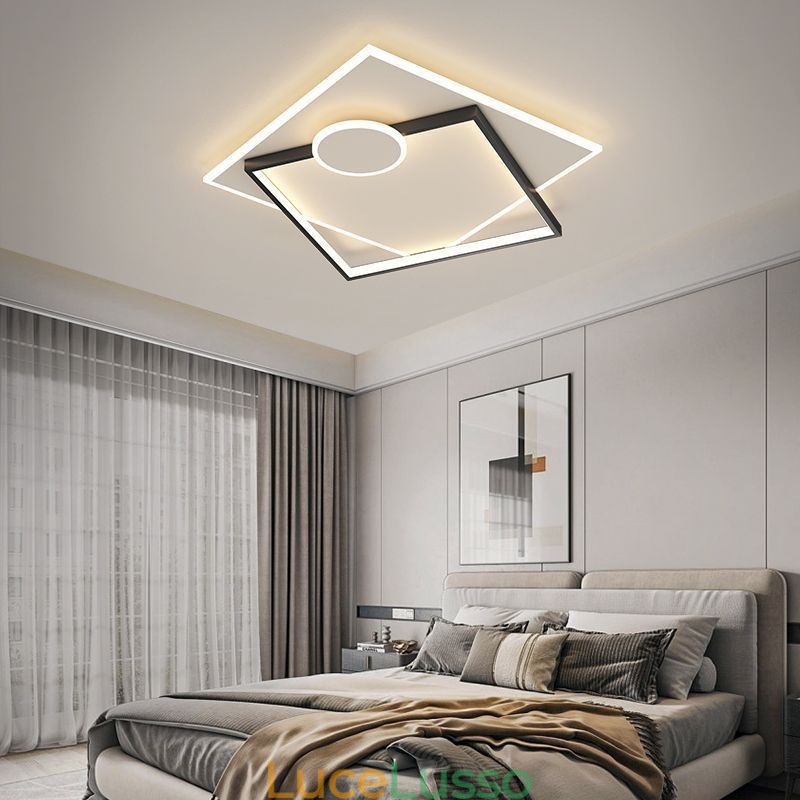 Lampada da soffitto moderna quadrata geometrica in acrilico